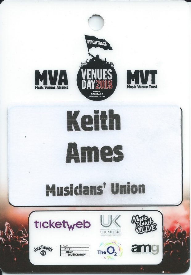 Delegate pass for Music Venues Trust Day