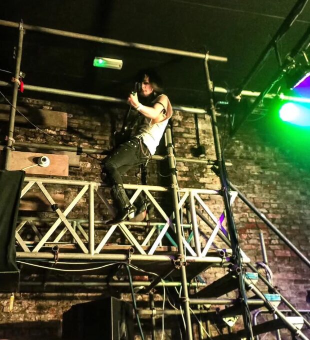 My great nephew Robbie on lead with Glasgow band Kuro!
